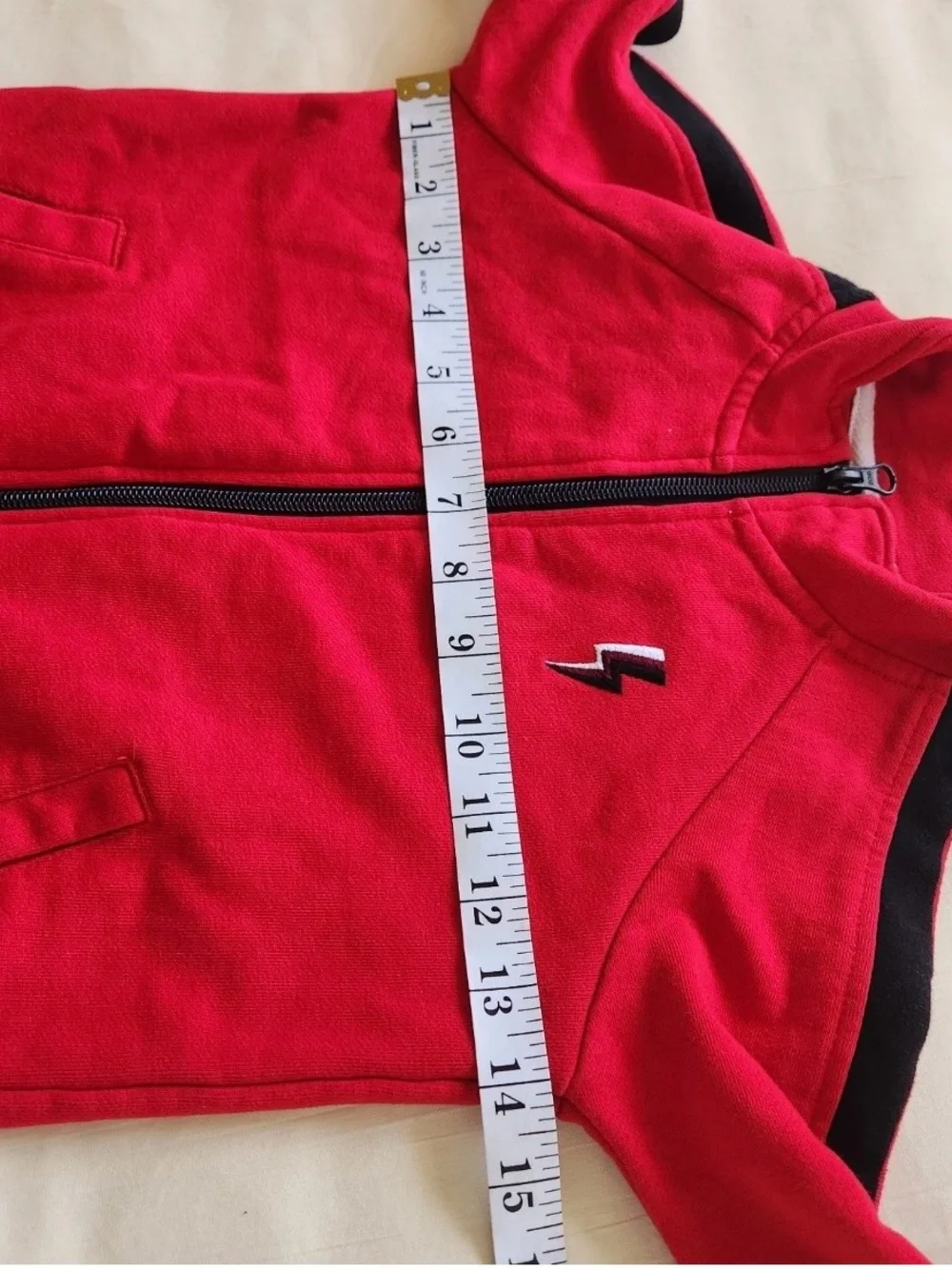 Wonder Nation Boys XS 4-5 Brilliant Red Zip Up Track Jacket Lightning Bolt